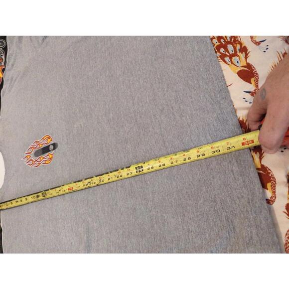 No Boundaries Y2K Vintage Biker Motorcycle Flame Baggy 3XL Oversized Gray Tee - Picture 8 of 9